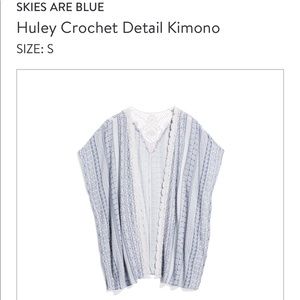 Skies are blue Huley crochet detail kimono
